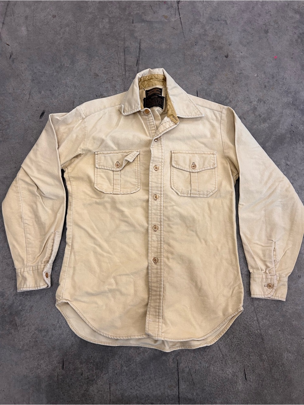 Vintage Eddie Bauer Expedition Outfitter Canvas Shirt Jacket Yellow Workwear